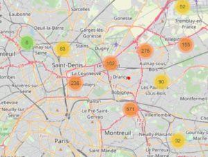 Carte des Bornes en Seine Saint Denis