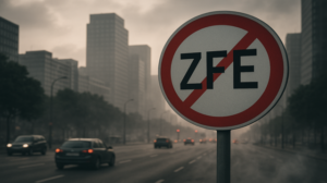 Image insolite d'un panneau ZFE barrée